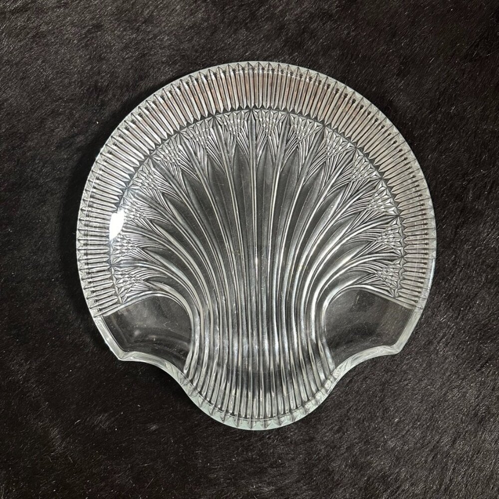 Art Deco Clam Shell Glass Platter 10"